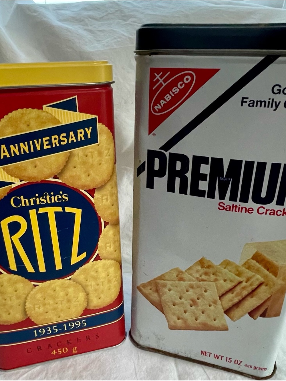 Christie’s Ritz Anniversary Tin & Nabisco Premium Tin - Yellow, Red, White